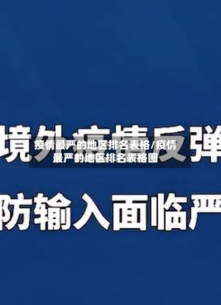 疫情最严的地区排名表格/疫情最严的地区排名表格图