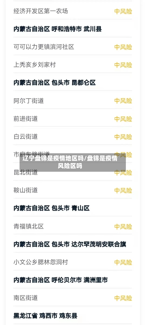 辽宁盘锦是疫情地区吗/盘锦是疫情风险区吗-第1张图片