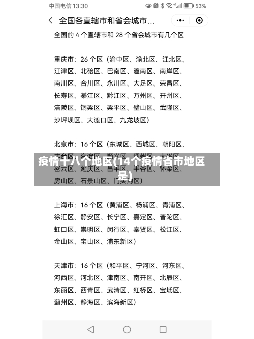 疫情十八个地区(14个疫情省市地区是)-第1张图片